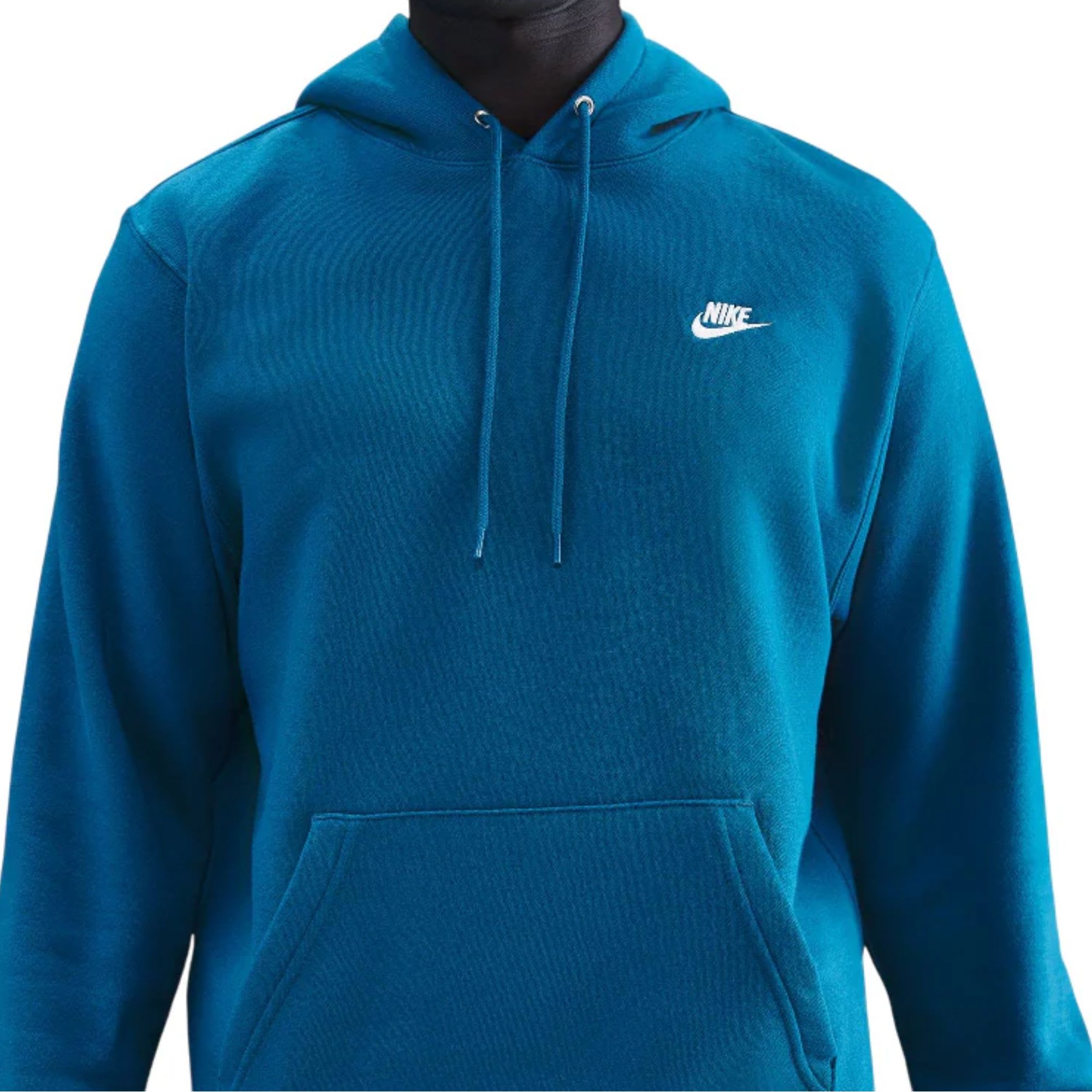 Nike Club Men's Pullover Fleece Hoodie Green Abyss