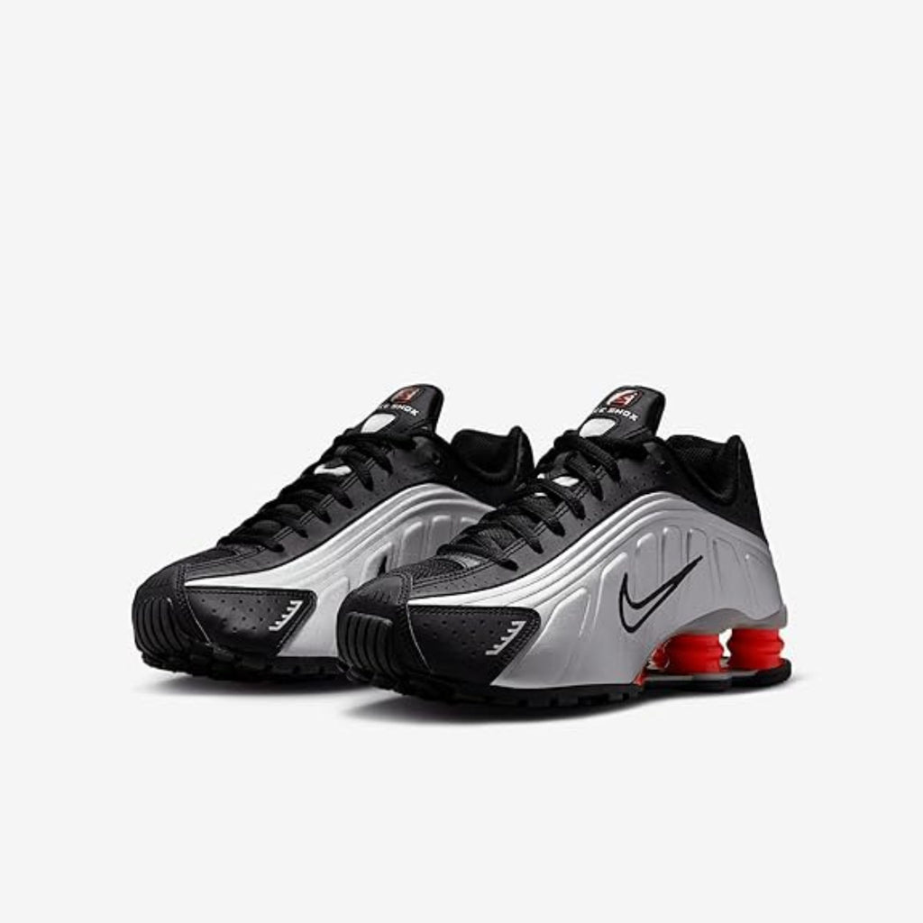 Nike Shox R4 Metallic Silver Black Picante Red (GS)