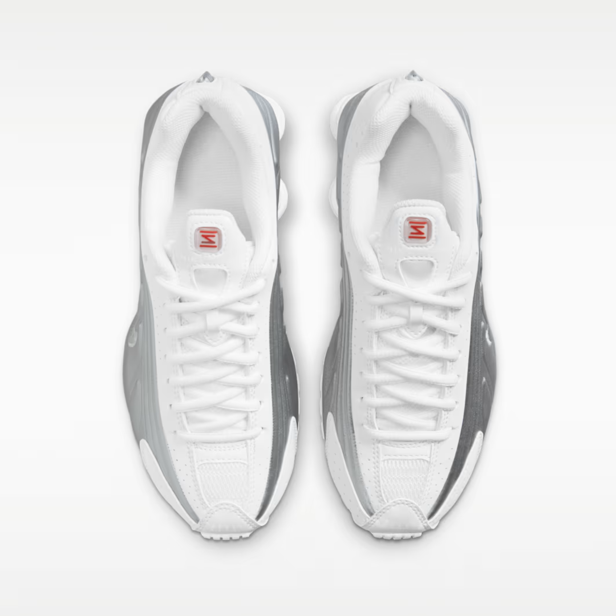 Nike Shox R4 White Bright Crimson Metallic Silver (GS)