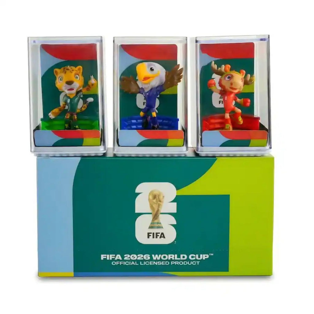 FIFA - 2026 World Cup Official Licensed Mascot Figurines Set of 3 (Maple, Zayu & Clutch), Collectable Soccer Figures, 3" Tall - Multicolor