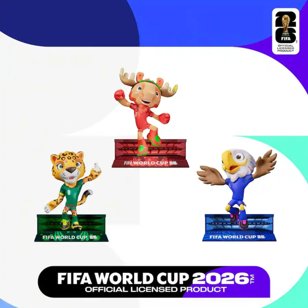 FIFA - 2026 World Cup Official Licensed Mascot Figurines Set of 3 (Maple, Zayu & Clutch), Collectable Soccer Figures, 3" Tall - Multicolor