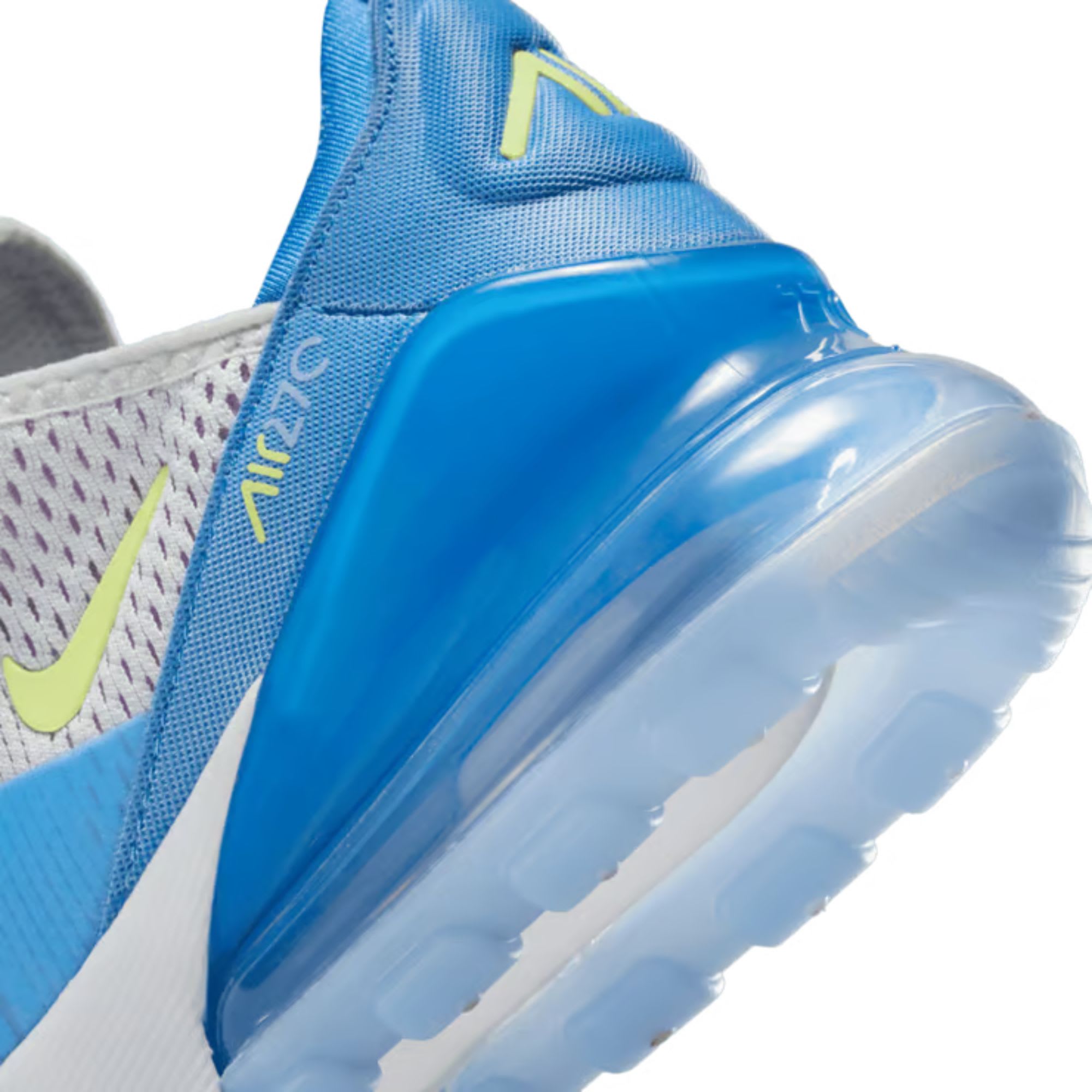 Nike Air Max 270 Pure Platinum Rush Fuchsia Blue Beyond Light Lemon Twist (GS)