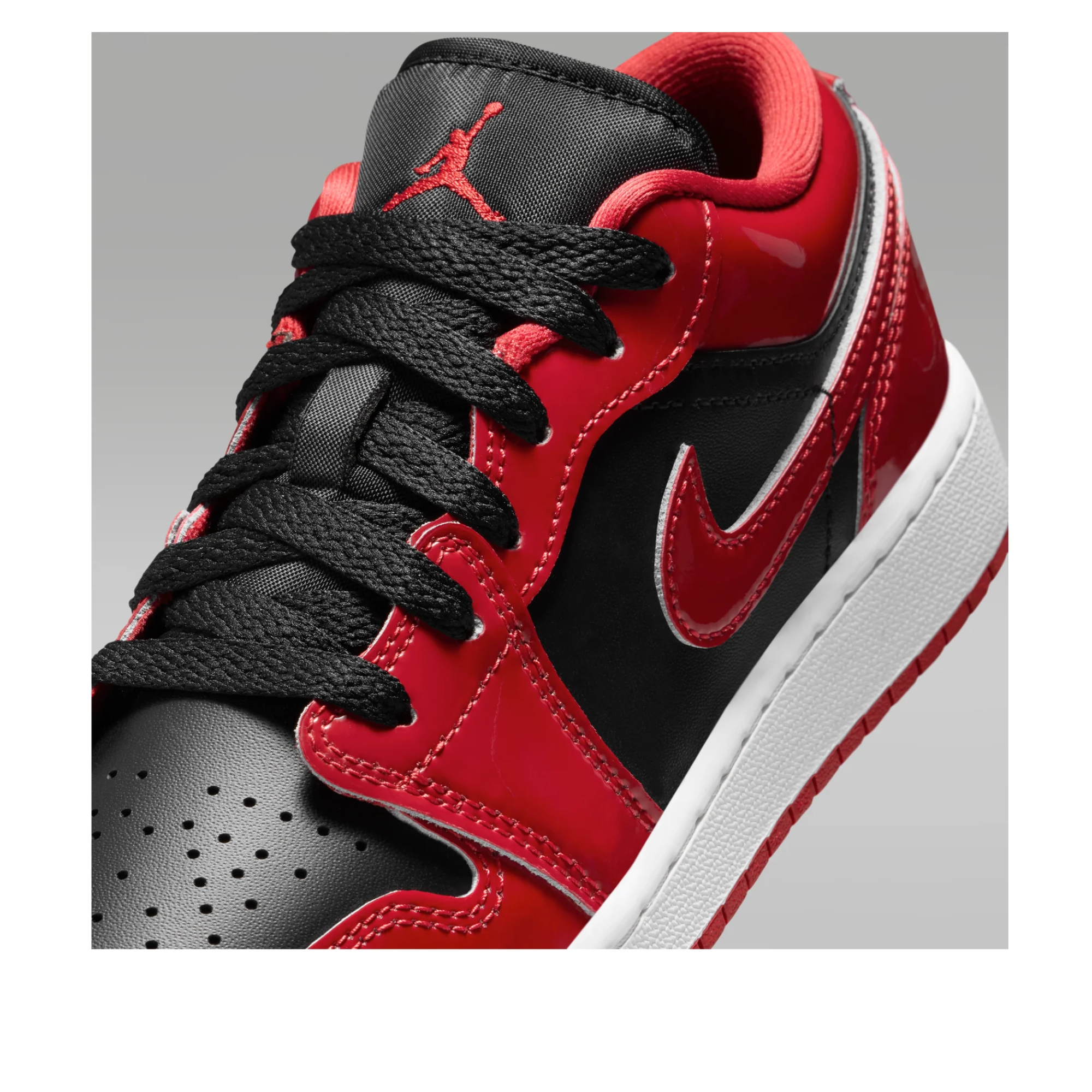 Jordan 1 Low SE Patent Bred Toe (GS)