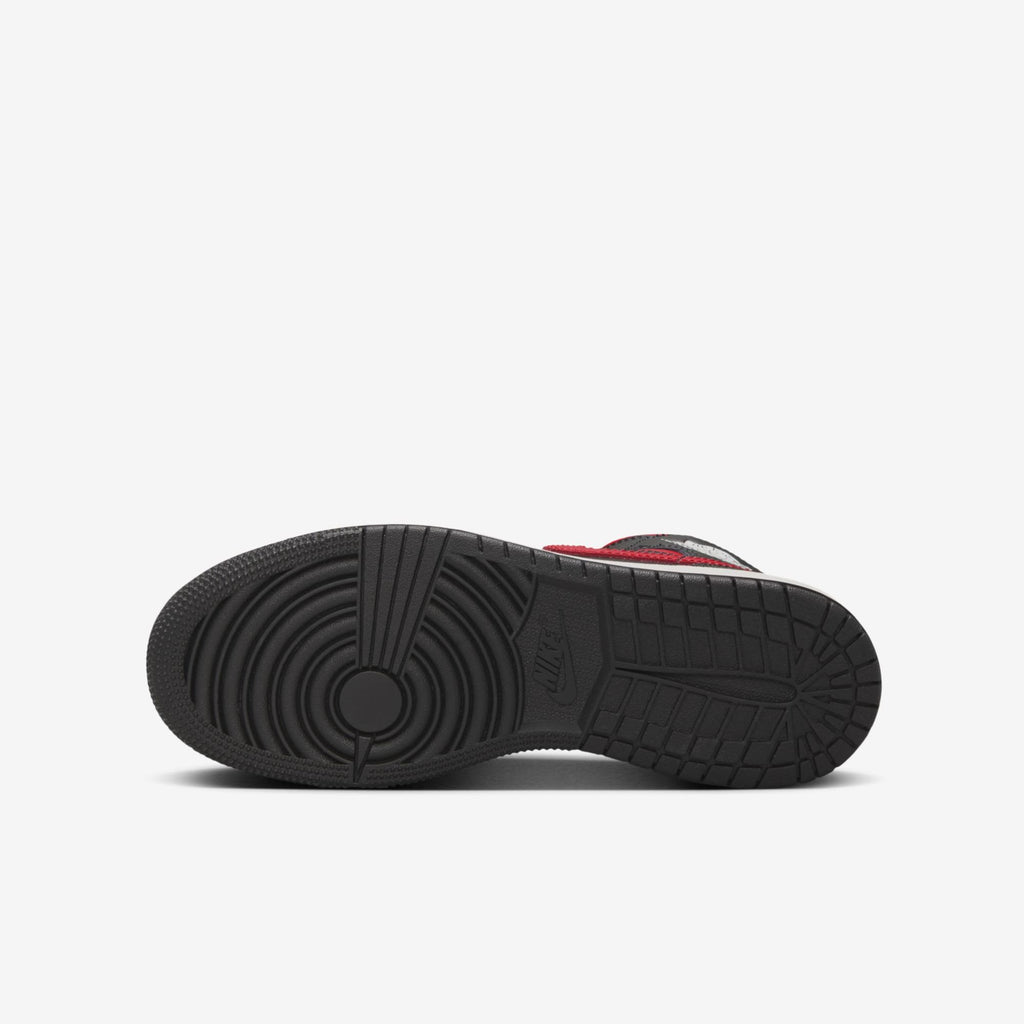 Jordan 1 Mid Black Summit White Varsity Red (GS)