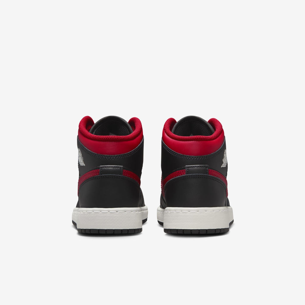 Jordan 1 Mid Black Summit White Varsity Red (GS)