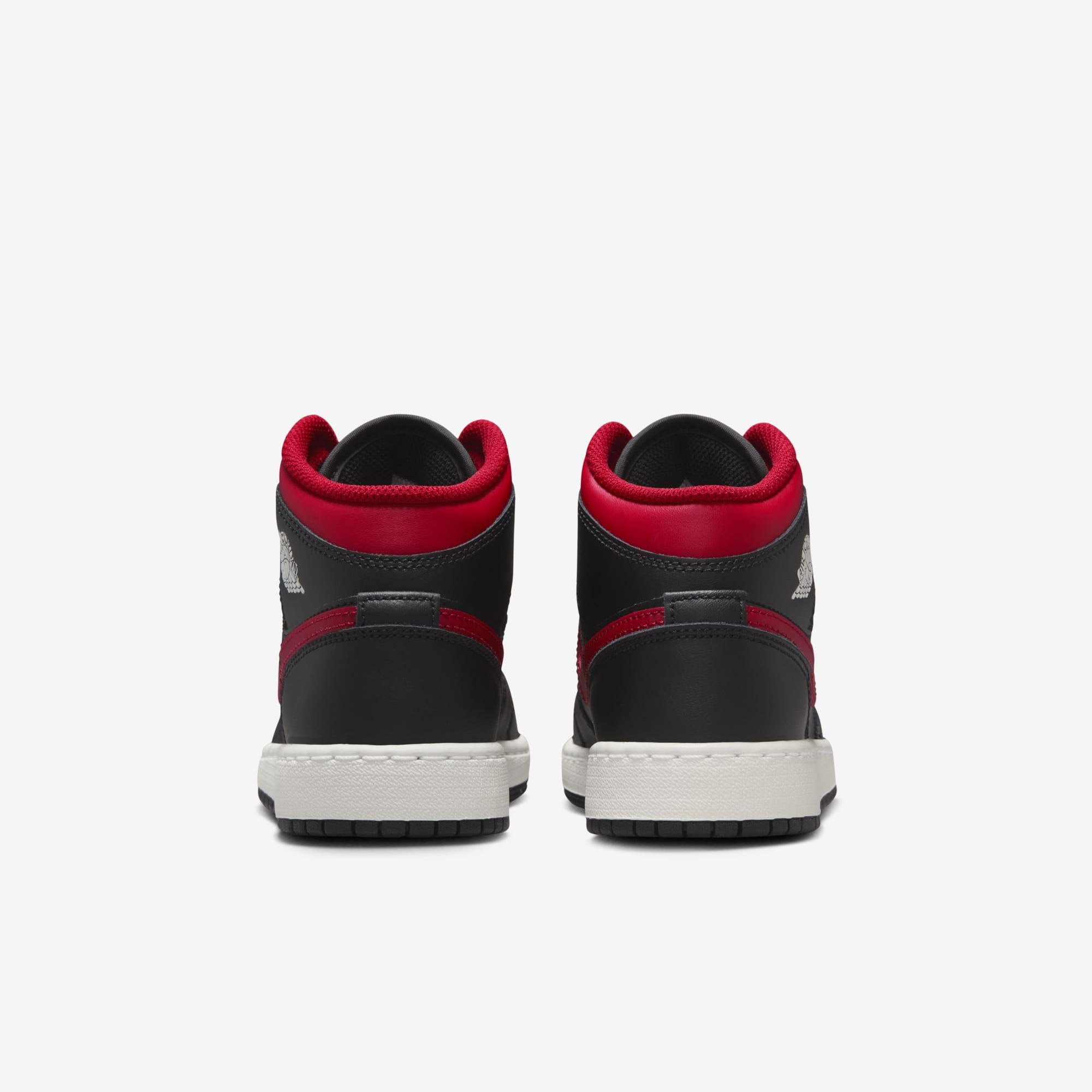 Jordan 1 Mid Black Summit White Varsity Red (GS)