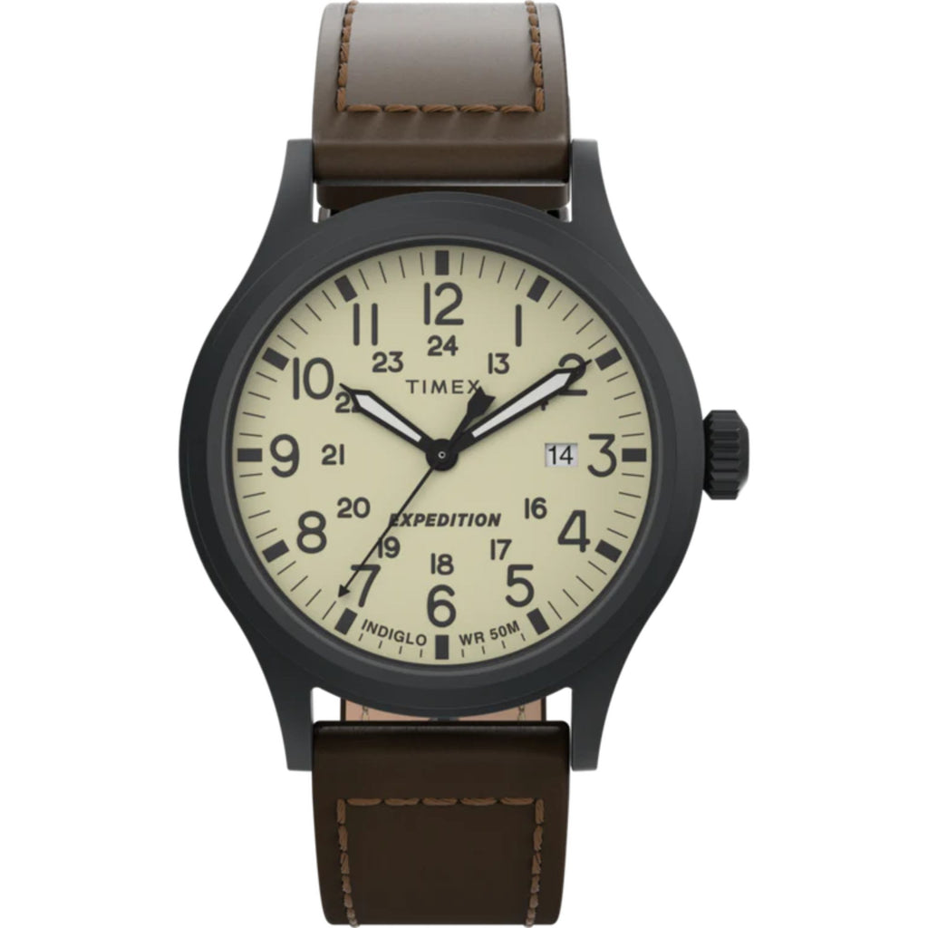 Timex "Expedition Scout 40mm Leather Strap Watch"