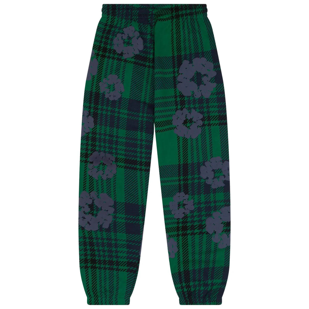 Denim Tears Plaid Cotton Wreath Sweatpants Green