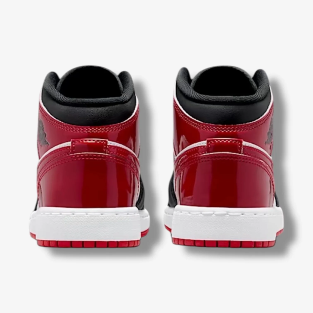 Jordan 1 Mid Patent Bred Toe (GS)