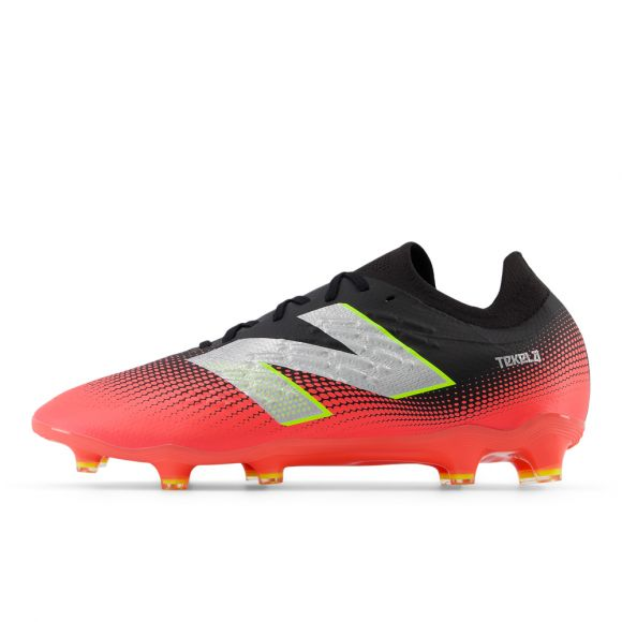 New Balance Tekela Magia V4+ Low Laced FG Black Energy Red Metallic Silver
