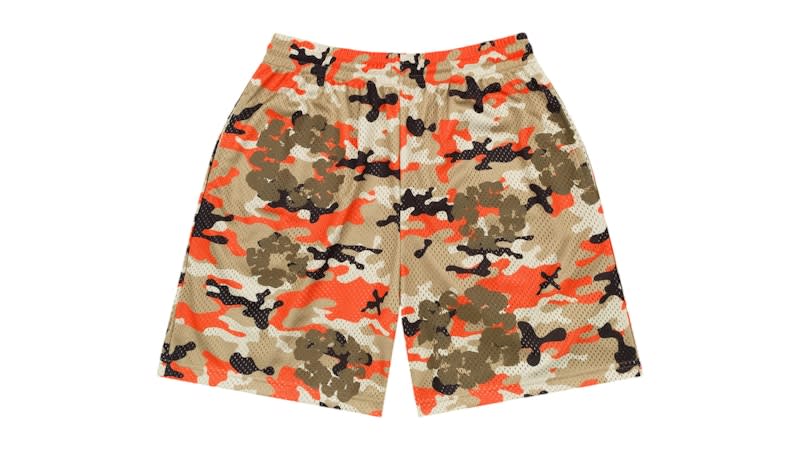 Denim Tears Camo Cotton Wreath Mesh Shorts Brown
