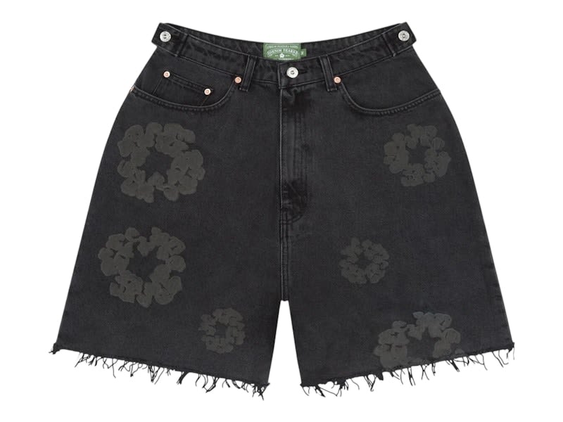 Denim Tears Mono Cotton Wreath Denim Shorts Black