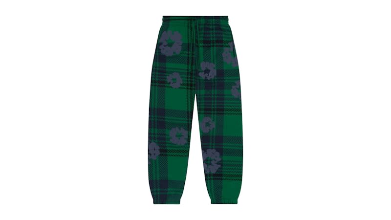 Denim Tears Plaid Cotton Wreath Sweatpants Green