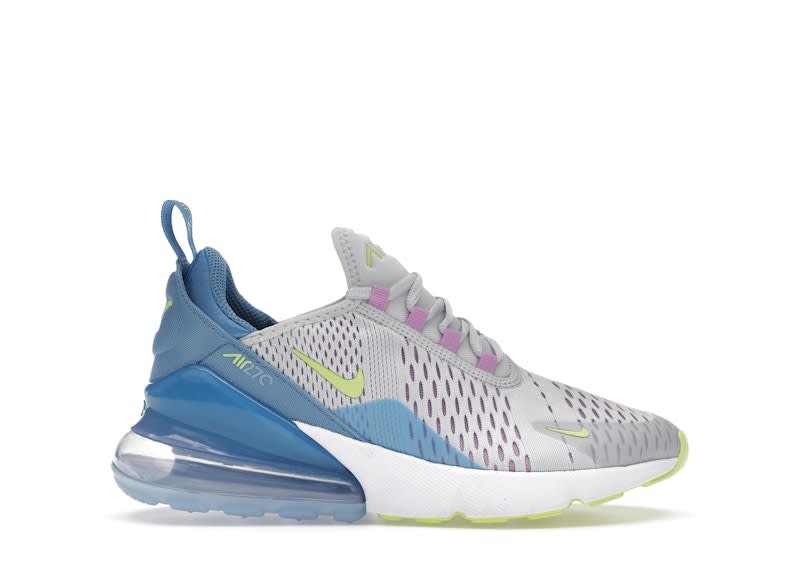 Nike Air Max 270 Pure Platinum Rush Fuchsia Blue Beyond Light Lemon Twist (GS)