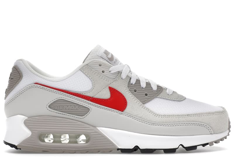 Nike Air Max 90 White College Grey Vast Grey University Red