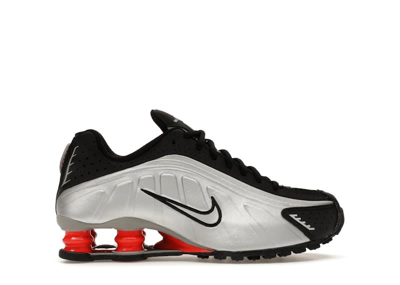 Nike Shox R4 Metallic Silver Black Picante Red (GS)