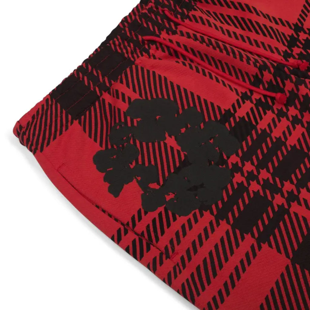 Denim Tears Plaid Cotton Wreath Sweatpants Red