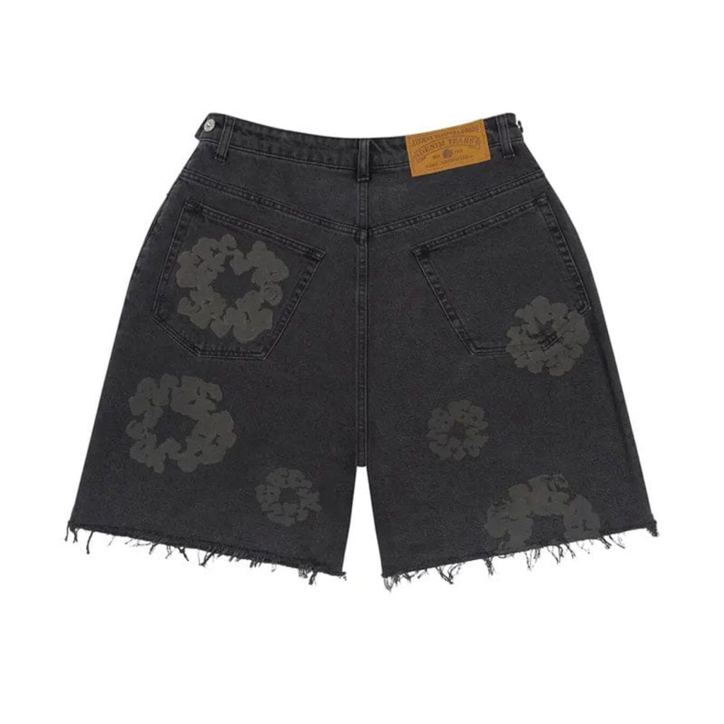 Denim Tears Mono Cotton Wreath Denim Shorts Black