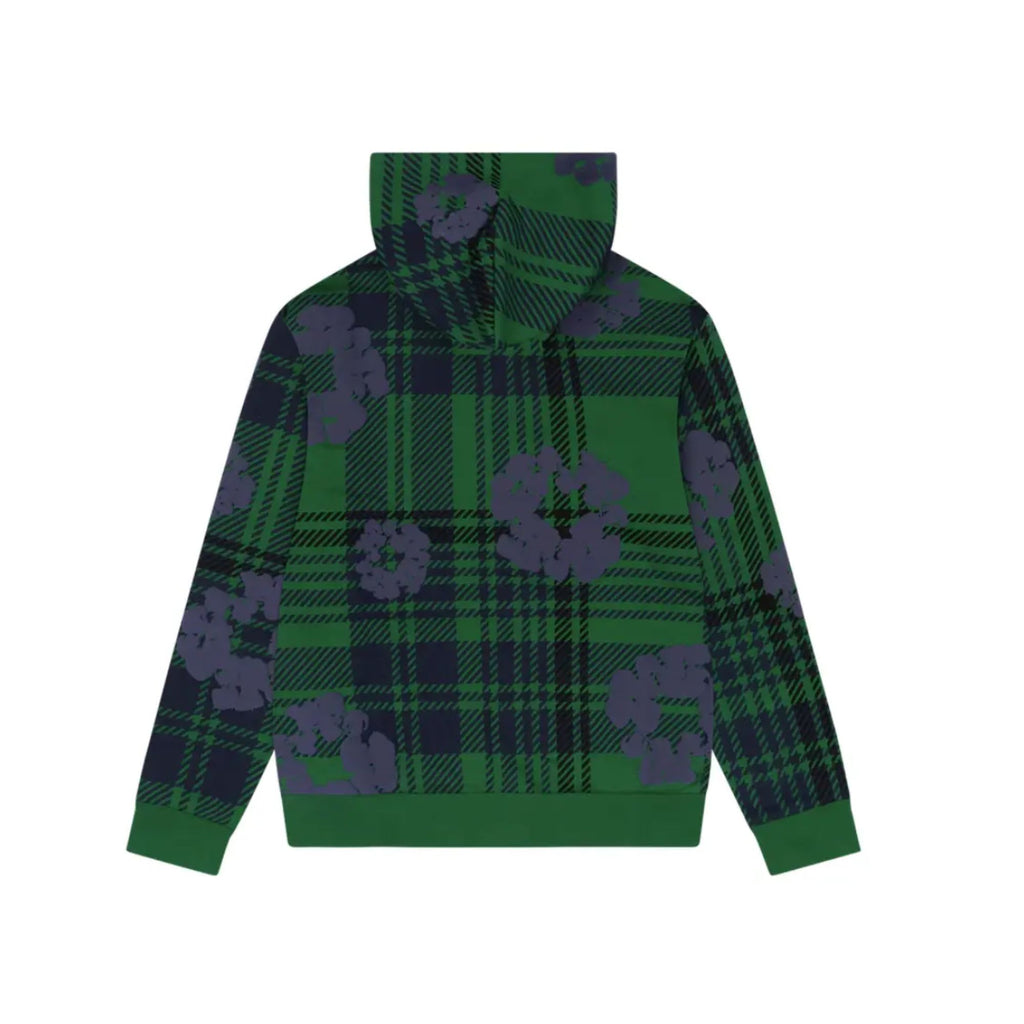 Denim Tears Plaid Cotton Wreath Zip Hoodie Green
