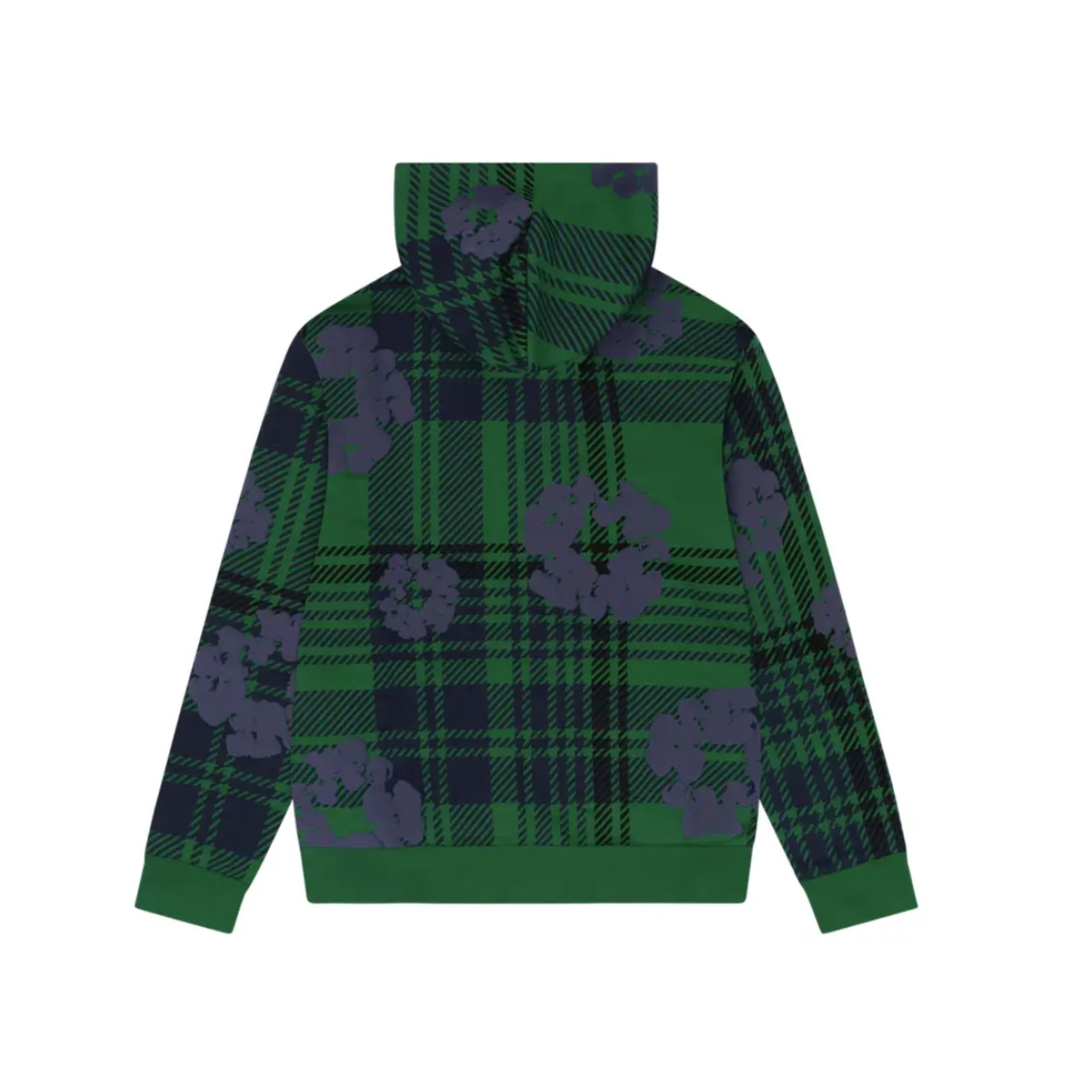 Denim Tears Plaid Cotton Wreath Zip Hoodie Green