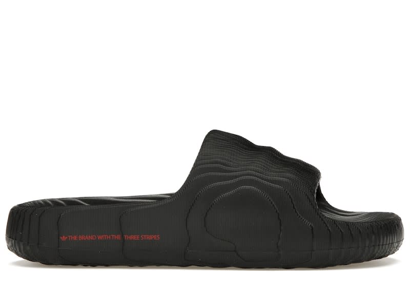 adidas Adilette 22 Slides Black Scarlet